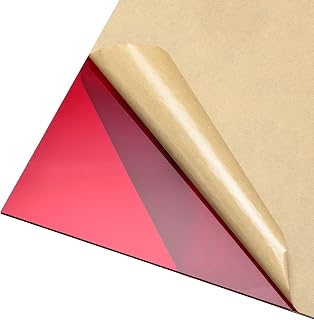 DMiotech 2pcs 12" x 12" 3mm Thick Plastic Acrylic Board Acrylic Sheet PMMA Acrylic Board for Craft DIY Display Project Sign Blank Red Clear