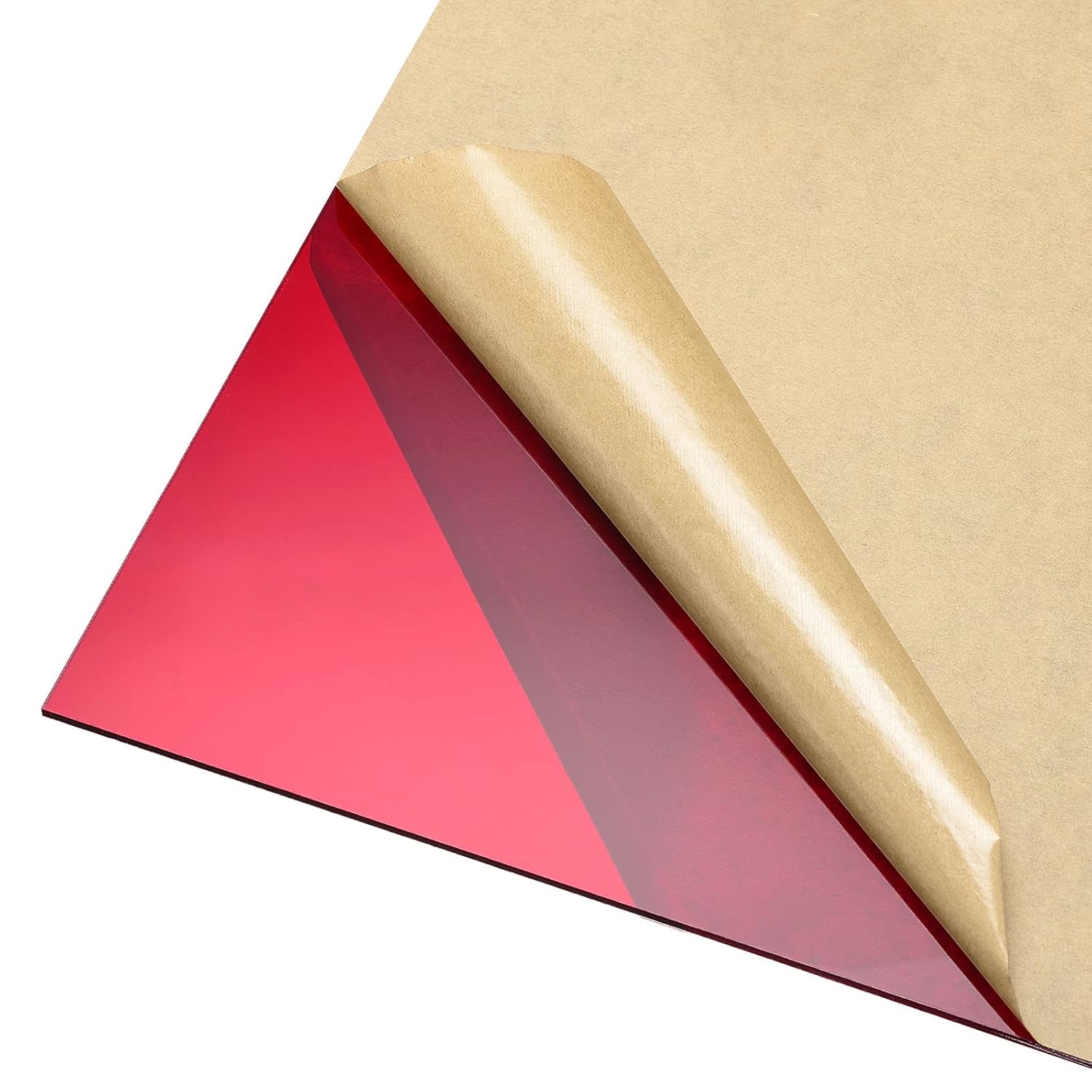 DMiotech 2pcs 12" x 12" 3mm Thick Plastic Acrylic Board Acrylic Sheet PMMA Acrylic Board for Craft DIY Display Project Sign Blank Red Clear