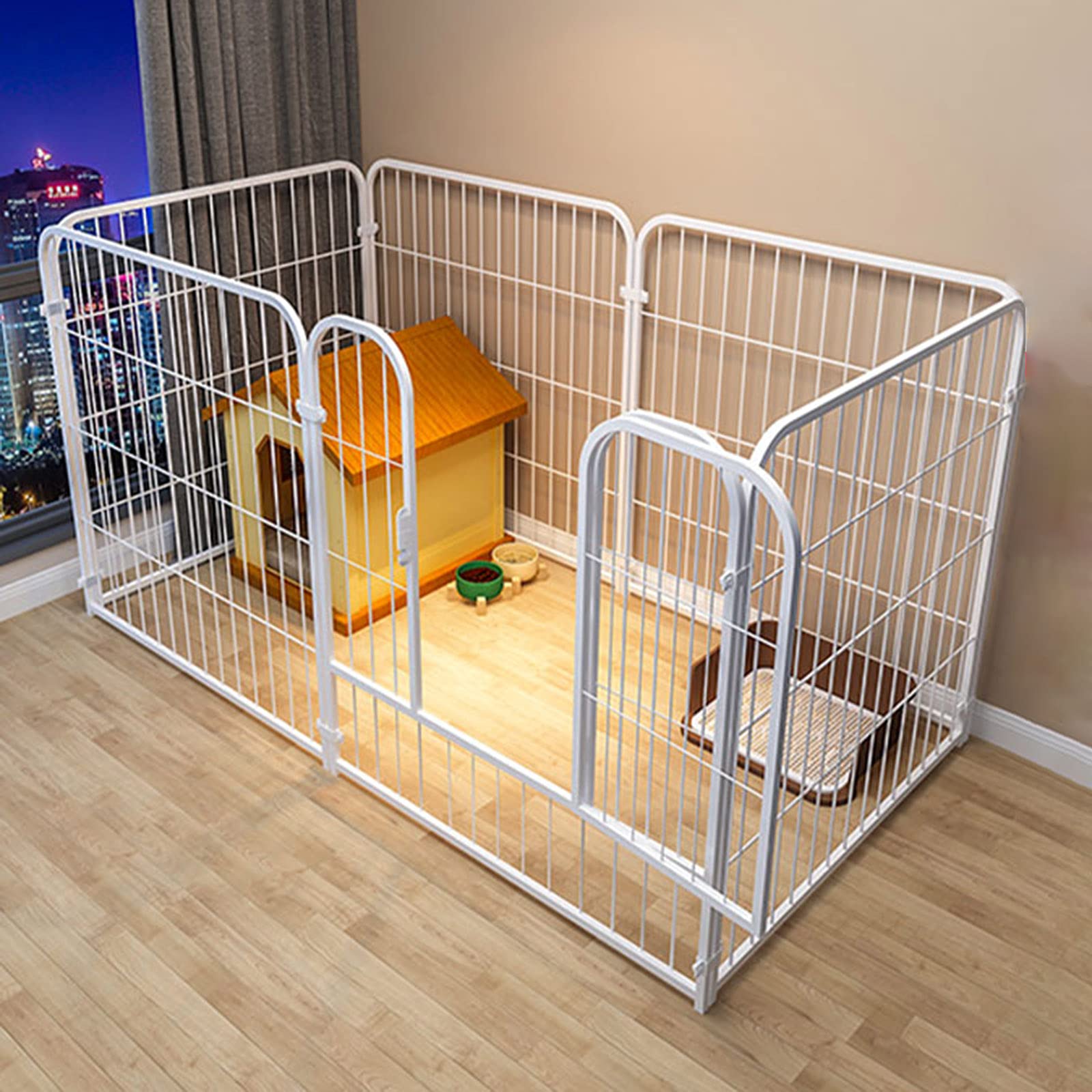 Parque para Perros - Parque para Perros, Parque para Perros Grande en Suministros para Mascotas, Parque para Cachorros de Alta Resistencia, Mascotas para Perros, Gatos, Interiores/Exteriores, 6 Panele