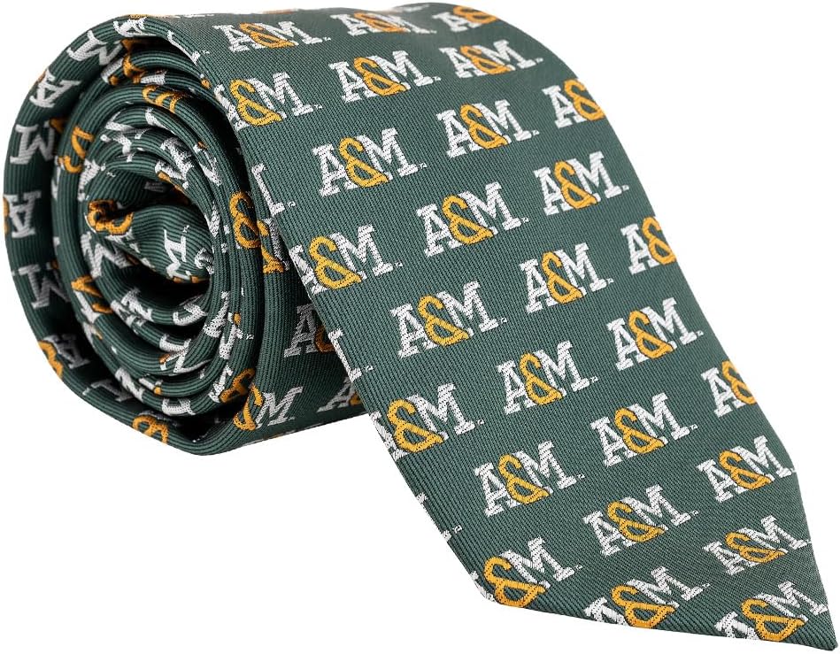 Desert Cactus Florida A&M University Neck Tie FAMU Rattlers 100% Polyester Necktie with Logo, Officially Licensed (Tie B)