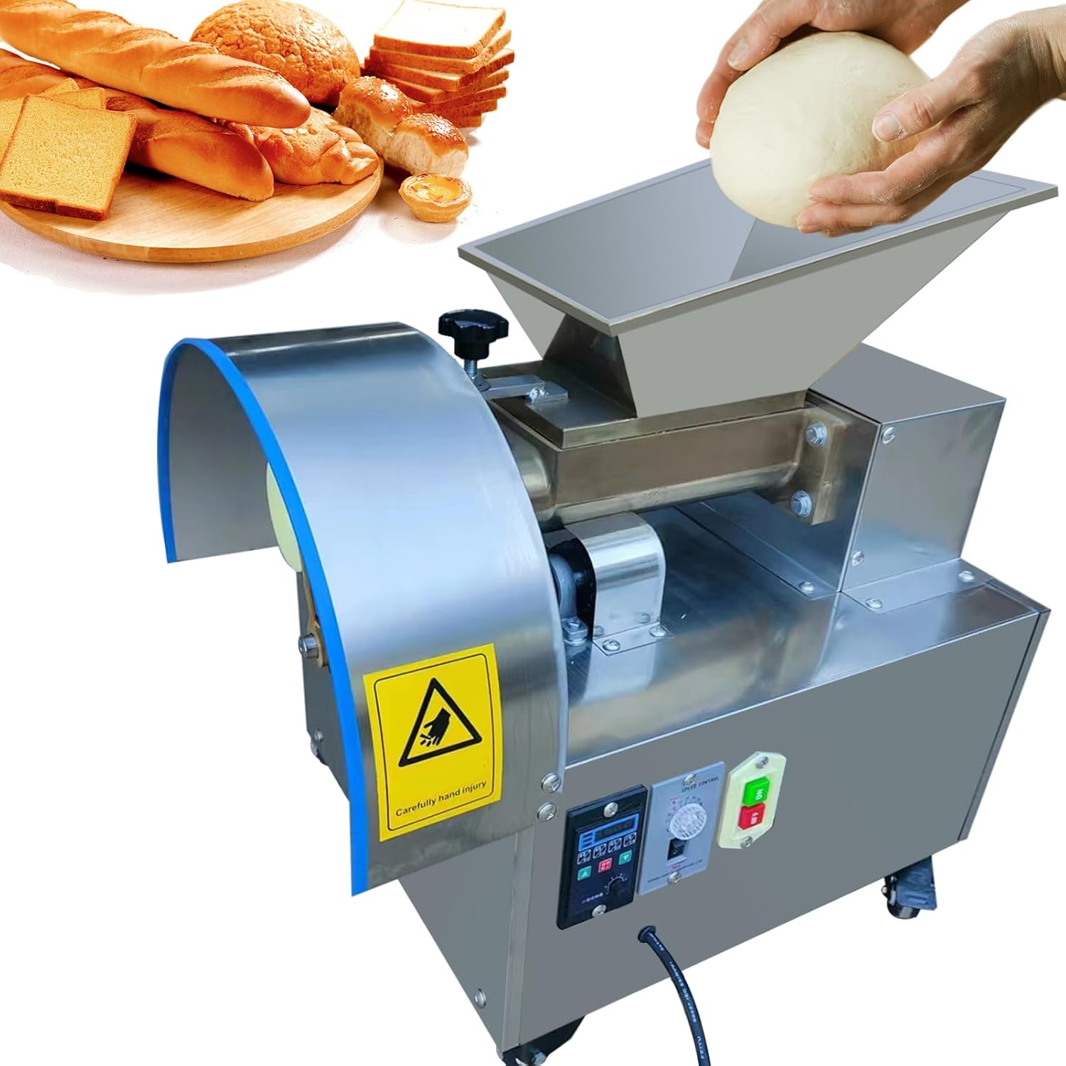 dough portion dispenser 2 speed controllers dough portion machine pizza chocolate chip bread dough divider cutter machine (1-600g, 220V)