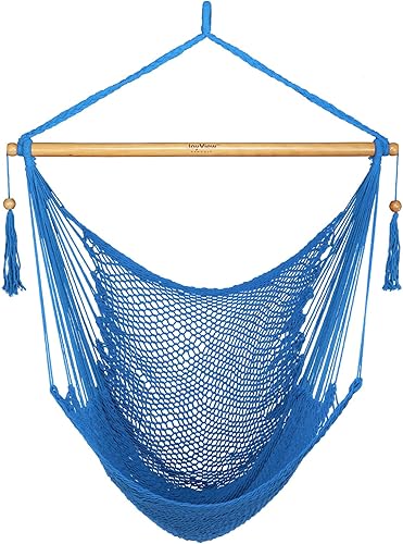 Miniatura 24 de JoyView Silla hamaca con barra esparcidora, hamaca caribeña, silla columpio de 300 libras, capacidad de peso, silla colgante de cuerda XL