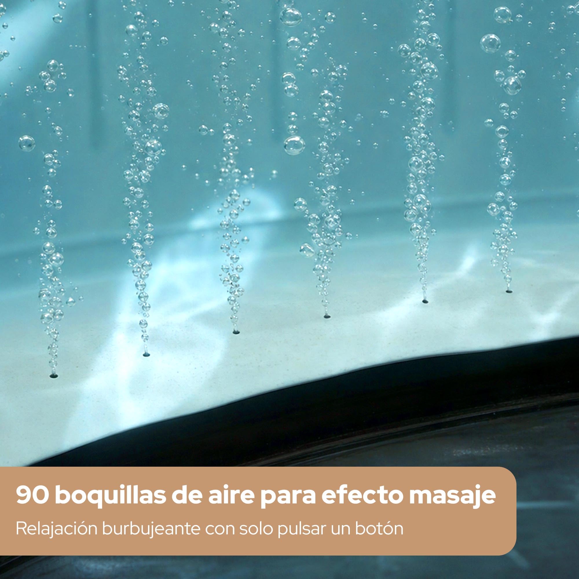 Arebos Whirlpool | SPA Hinchable | Interior y Exterior | 190x120 cm Ovalado | 2 Personas | 90 chorros de Masaje | con calefacción | 550 litros | Incl. Cubierta | Bubble SPA & Wellness Massage