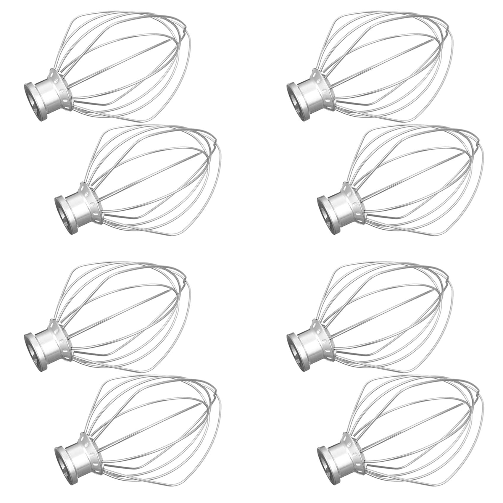 Hndhbfgrt 8 Pack Stainless Steel Wire Whip Mixer Attachment for K45WW Flour Cake Balloon Whisk Egg Cream Stirrer