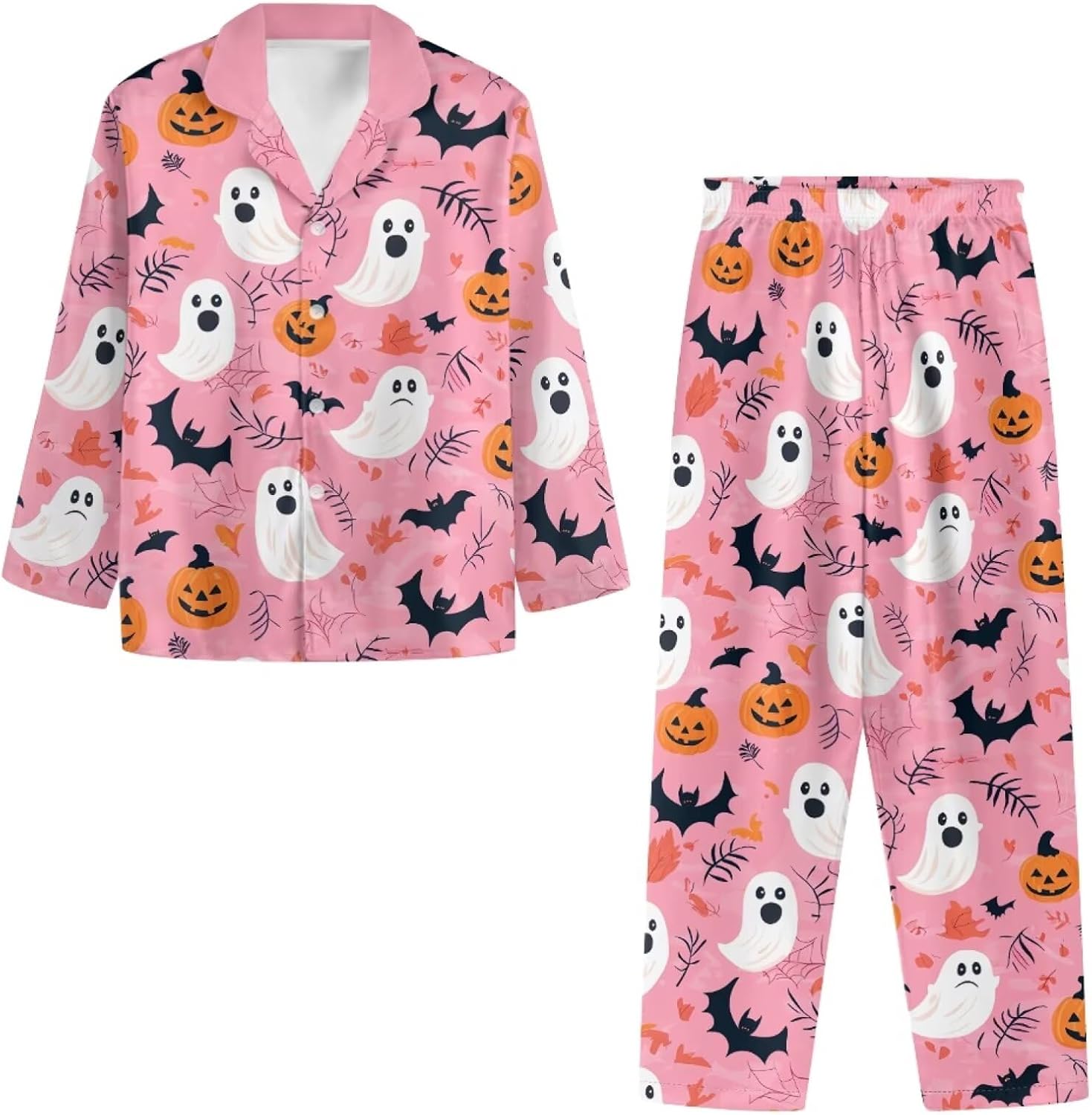 Matching Pajamas for Couple Soft Funny Front Button long Sleeve Pajamas