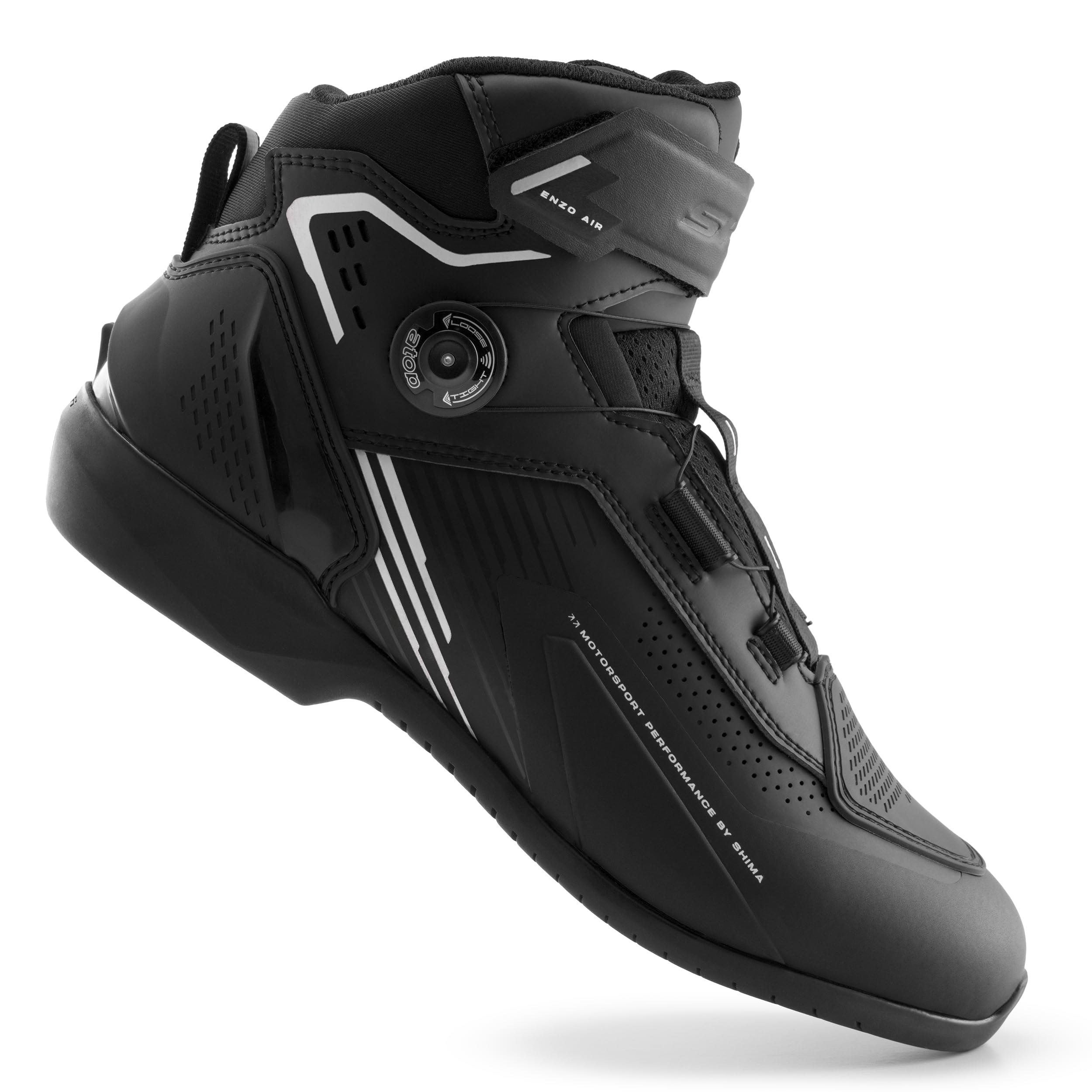 SHIMA Enzo Air Chaussure Moto Homme Femme Cuir Ventilés Homologué Bottes Protection Chevilles Fermeture Velcro Semelle
