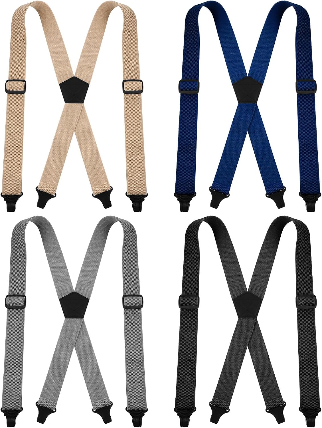 4 Pcs X Back Hidden Suspenders for Men, Heavy Duty Under Clothing Suspenders with Clips for Men Women Airport Friendly