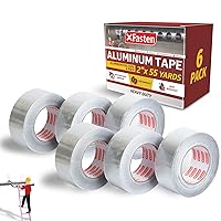 Vista 9 de XFasten cinta de papel aluminio, 3.6 mil, 2 pulgadas x 55 yardas, cinta HVAC