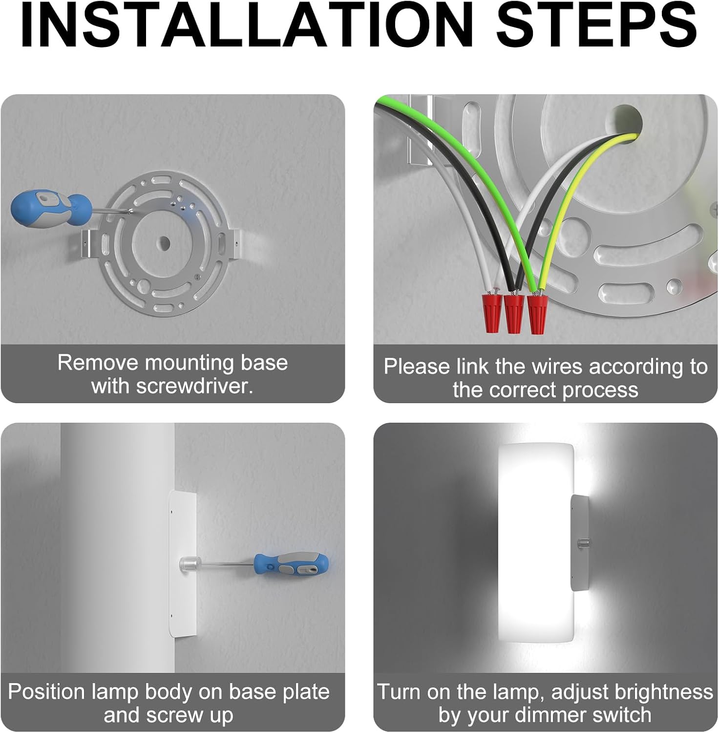 ChangM Wall Sconce Set of 2 Modern LED Wall Light Lamps Dimmable by Rotate Button 12W Cool White 6000K Up and Down Acrylic Lighting Fixture for Living Room Bedroom Hallway Conservatory Room Decor
