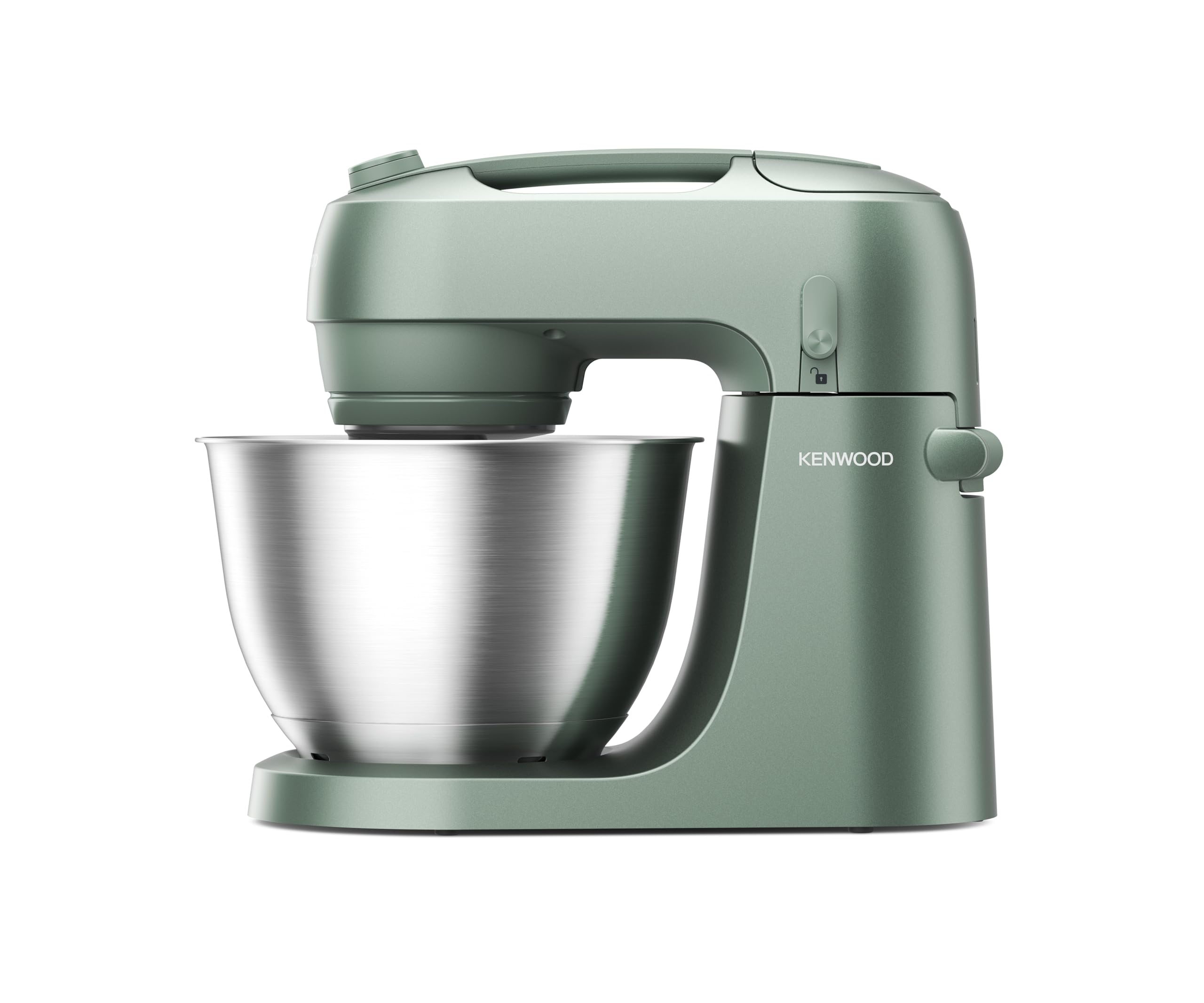 Kenwood Go KZM35000GR Robot de cuisine compact avec bol de 4 l, 3 outils mélangeurs en métal réglables en hauteur, protection anti-éclaboussures rotative, 6 niveaux, poignée de transport, 800 W, vert