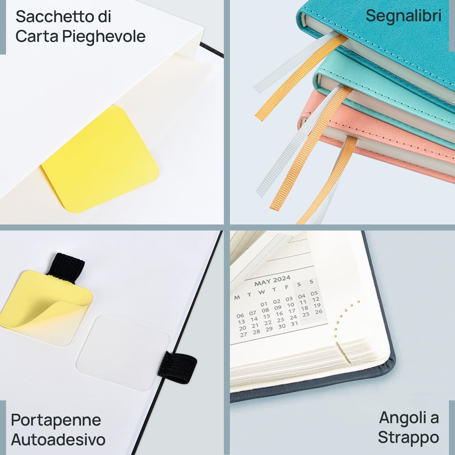 POPRUN Agenda Settimanale 2026 Verticale 22 x 16,5 cm, Copertina Morbida in Pelle Vegana, Planner 2026 con Tag Mensili, Carta Spessa da 100 GSM, Verde Pacifico