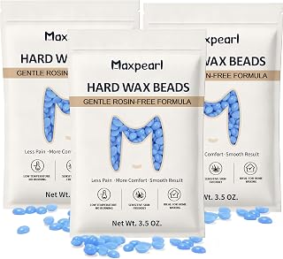 Maxpearl Rosin-Free Hard Wax Beads, 300g / 10.5oz - for Sensitive Skin - Hair Removal Wax Beans for Branzilan Waxing, Bikini, Face, Underarms, Legs and more, Blue