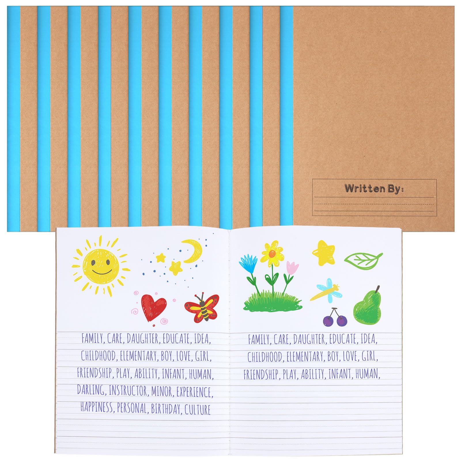 Henoyso 20 Pack Primary Composition Notebook, 9-3/4" x 7-1/2", Kids Primary Journal, K-2 Writing Notebook for Kids Student Draw Write Story Journal