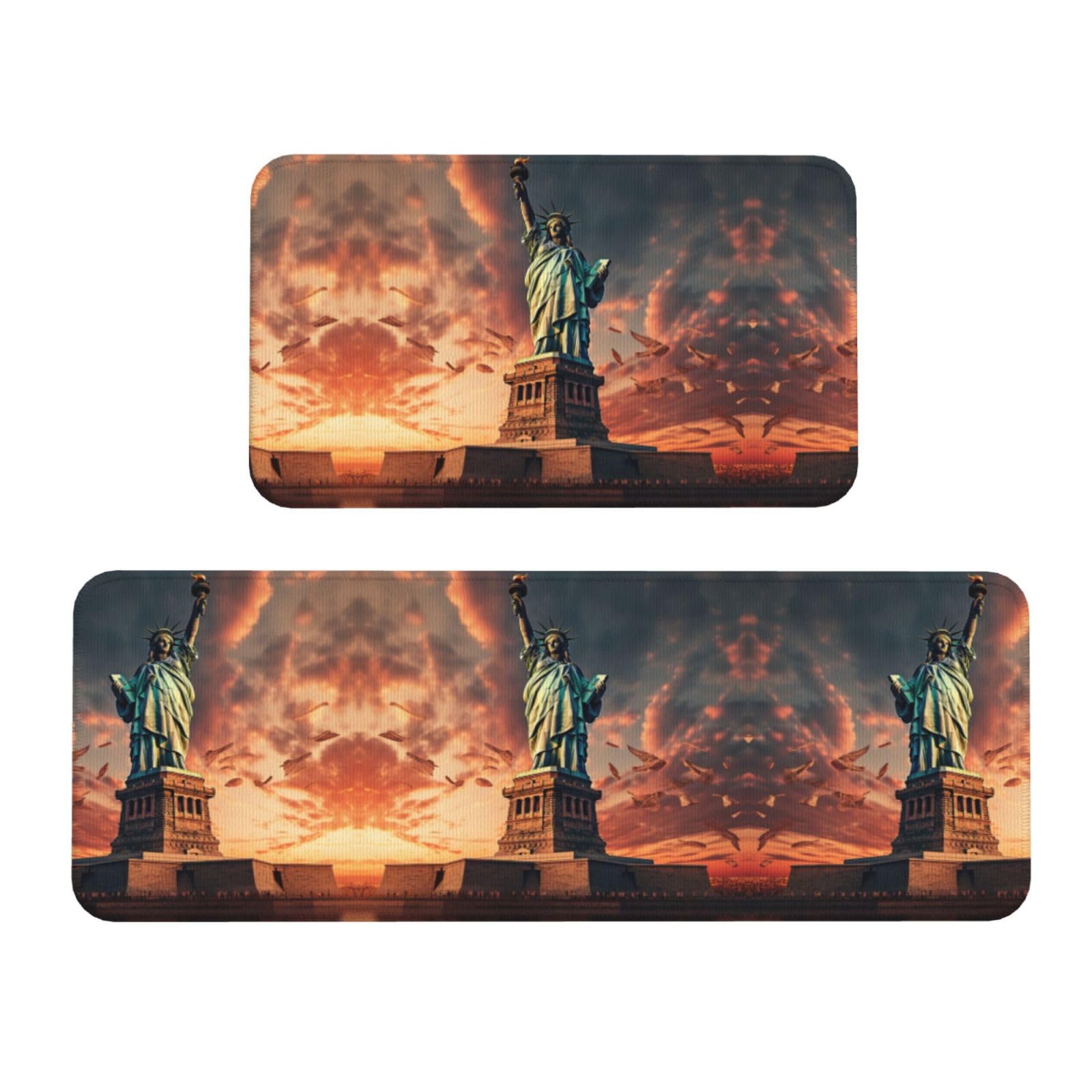 Tapis de cuisine antidérapant pour sécuriser le sol de la buanderie Motif New York Lot de 2