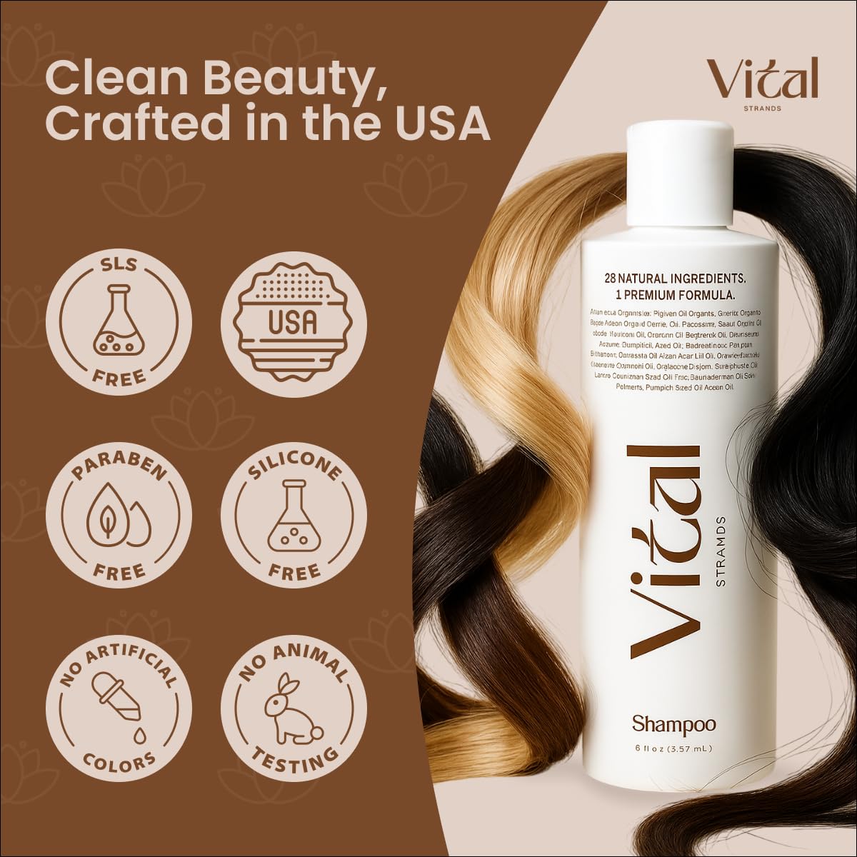 Hair Growth Shampoo for Thinning Hair for Women – Rosemary, Nettle & Saw Palmetto, 23 Natural Ingredients, Sulfate Free Scalp Detox, Anti Breakage Conditioner - 8 fl oz