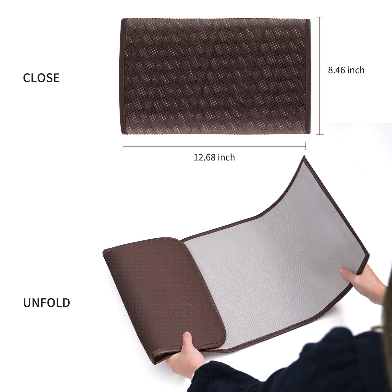 Organizador de reposabrazos sofá, Soporte Control Remoto for sillón reclinable, Organizador Cuero, Antideslizante para Sofá(Brown)