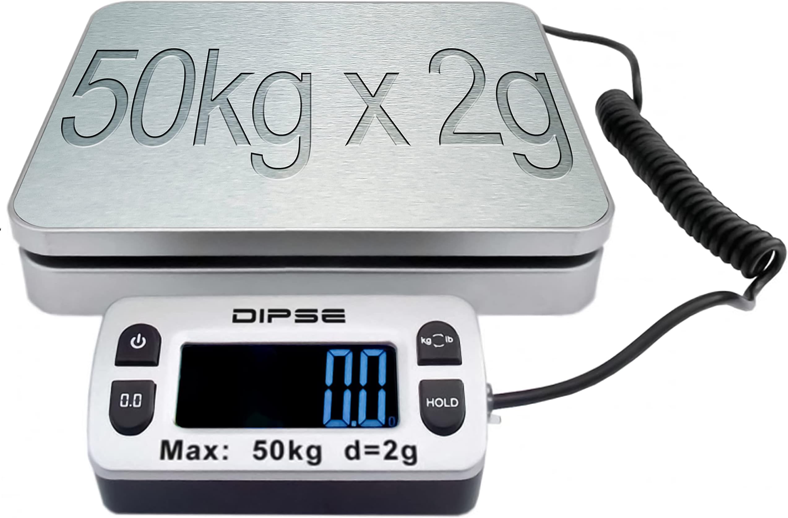DIPSEParcel Mini Parcel Scales with External Display and Great Load capacity 50kg x 0,002kg