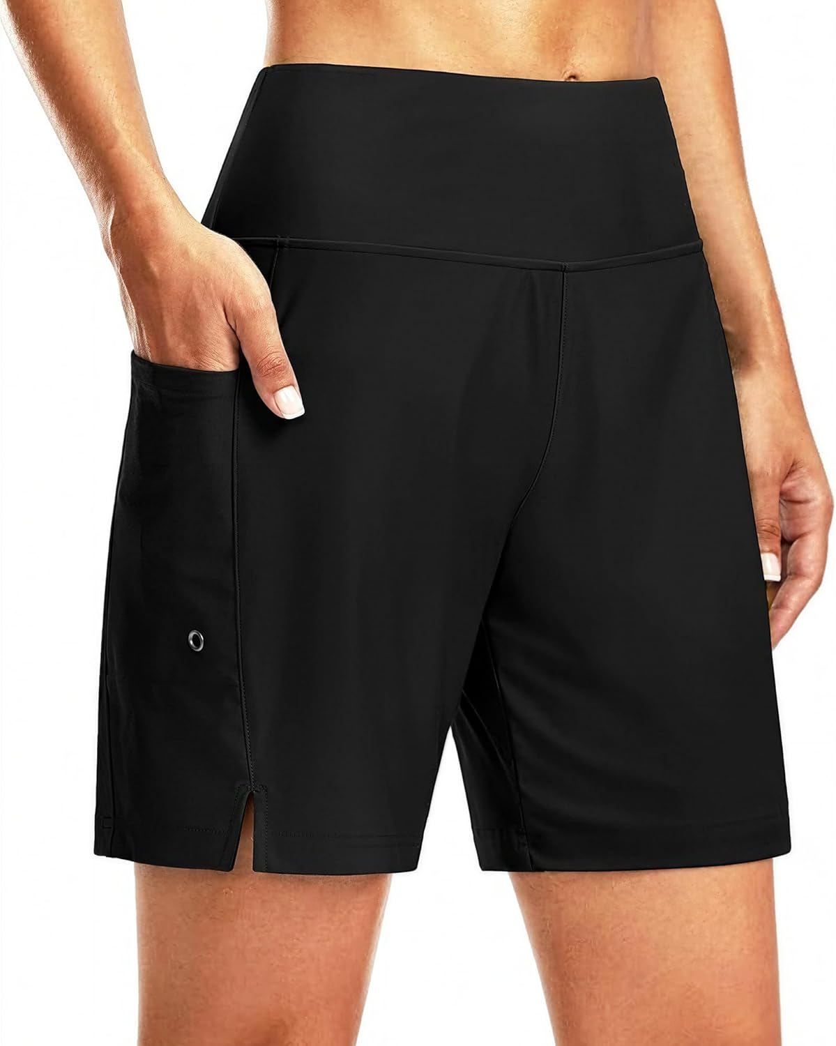 Women's 7" Long Swim Board Shorts High Elastic Waisted Quick Dry Shorts