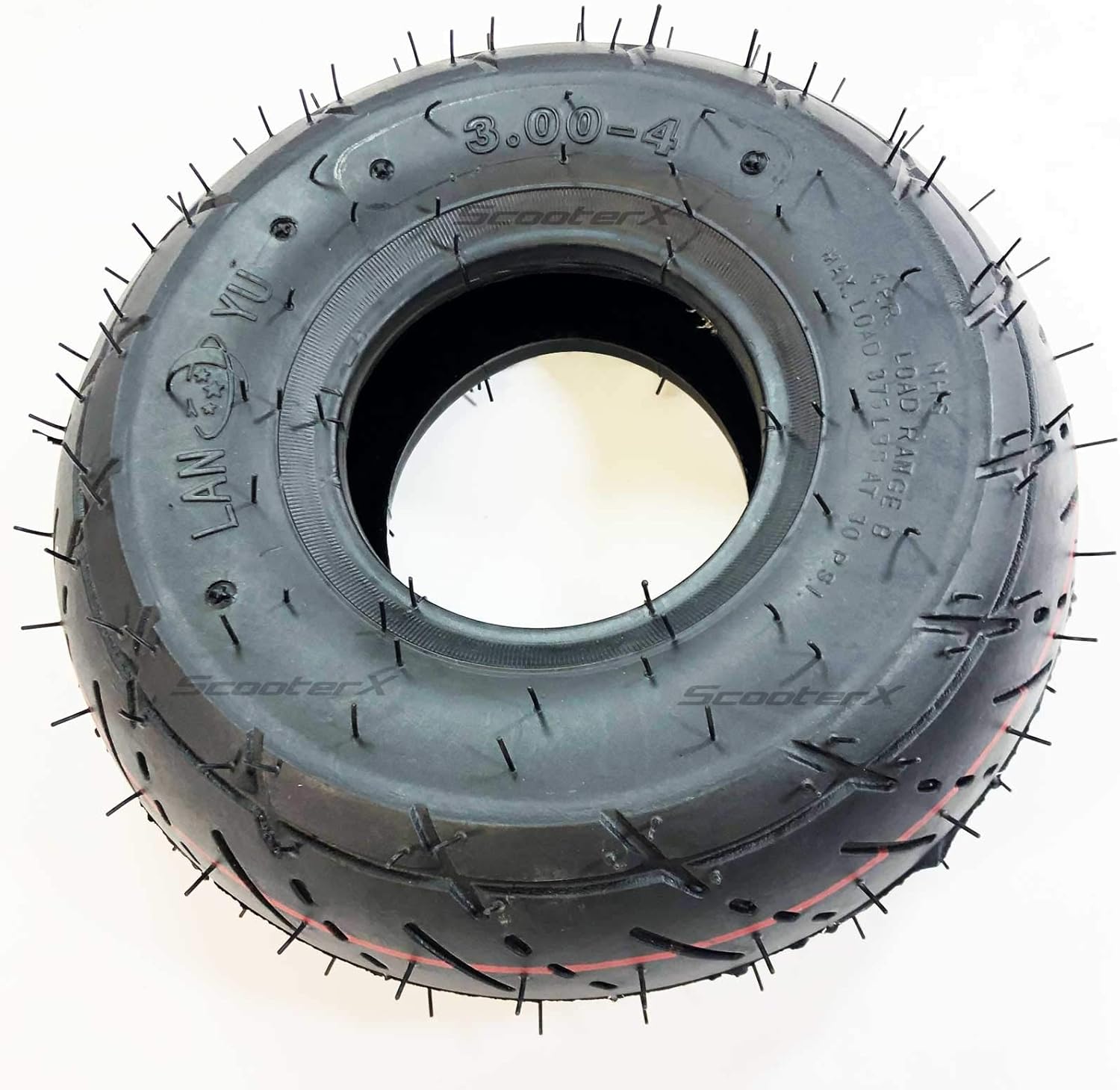 3.00x4 Fits Gas and Electric Scooters Street Tread Single Tire ScooterX [3114]
