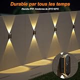 ELLASAY Luci Solari per Recinzione da Giardino, 3000K/4000K/6000K 3 Modalità Luci da Parete da Giardino più Luminose a Energia Solare Impermeabili IP65 per Decorazioni di Patio/Cortile/Veranda/Piscina - 6