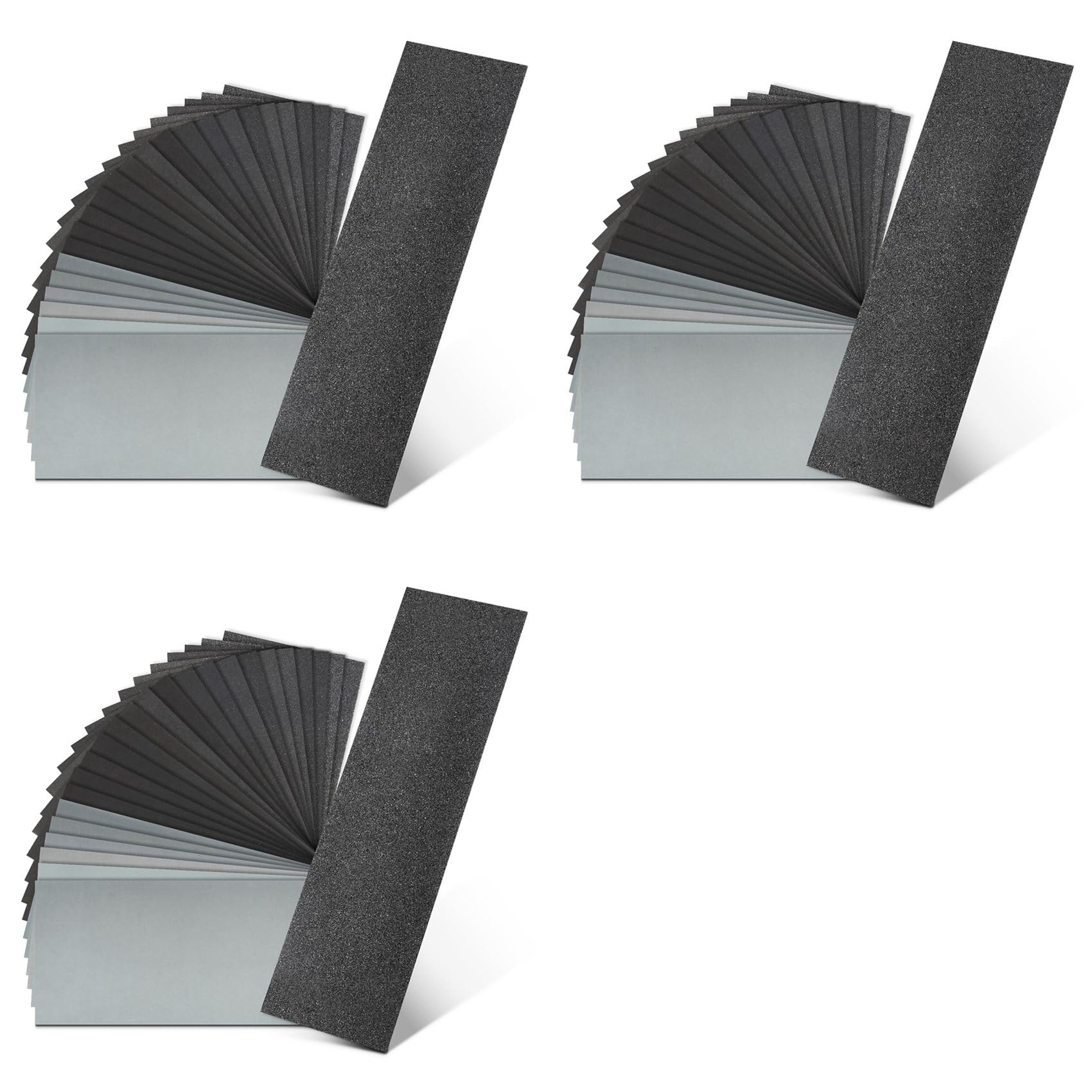 Jnchdghwa Grey 72Pcs Sandpaper Assortment 12 Grits Wet Dry Sandpaper Sheets,Silicon Carbide Sanding Paper 120 To 3000 Grit Sandpapers