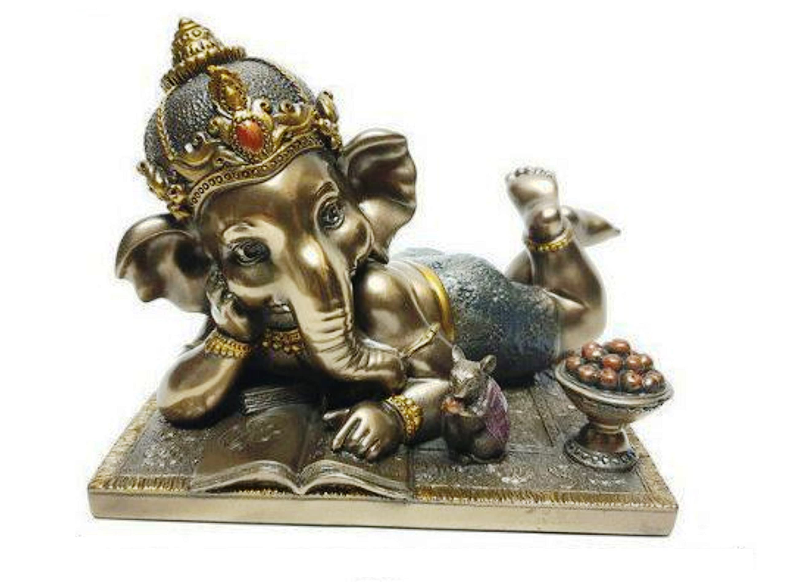 Buy Bonded Bronze Lord Ganesh Statue Book Reading Bal Ganesh Statue