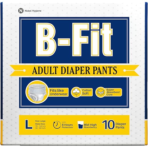 B-FIT Adult Diapers Pant Style - Large (10 Count) 56 inch