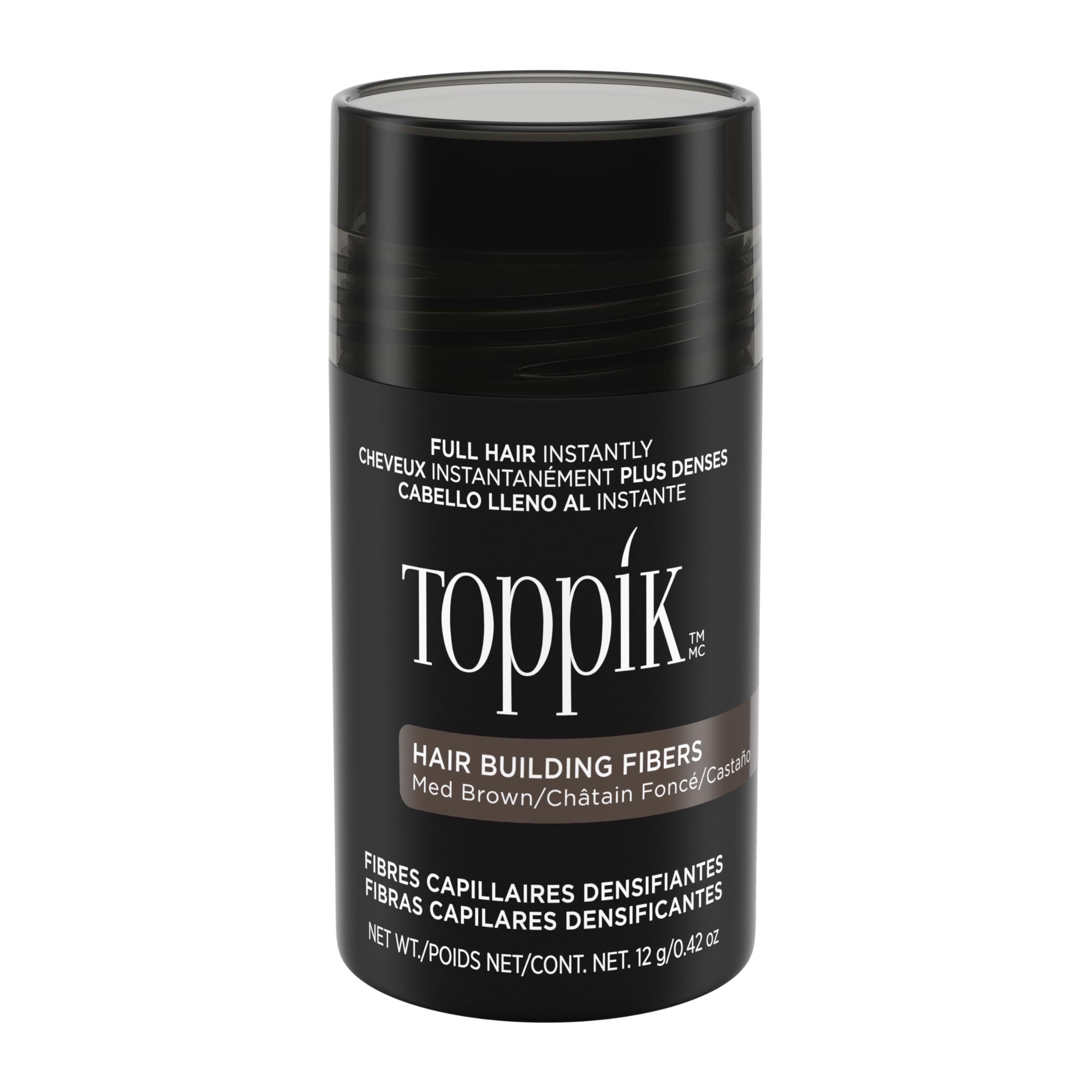 Toppik Hair Building Fibers, Fill In Fine or Thinning Hair Instantly Thicker, Fuller Looking Hair 9 Shades,4 size options