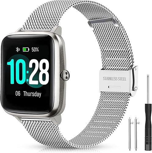 Vista 22 de Harikiri Correa de metal compatible con ID205L, correa de repuesto de 0.75 pulgadas para Veryfitpro, Yamay Fitness, GRV, Willful, Popglory, Rosado