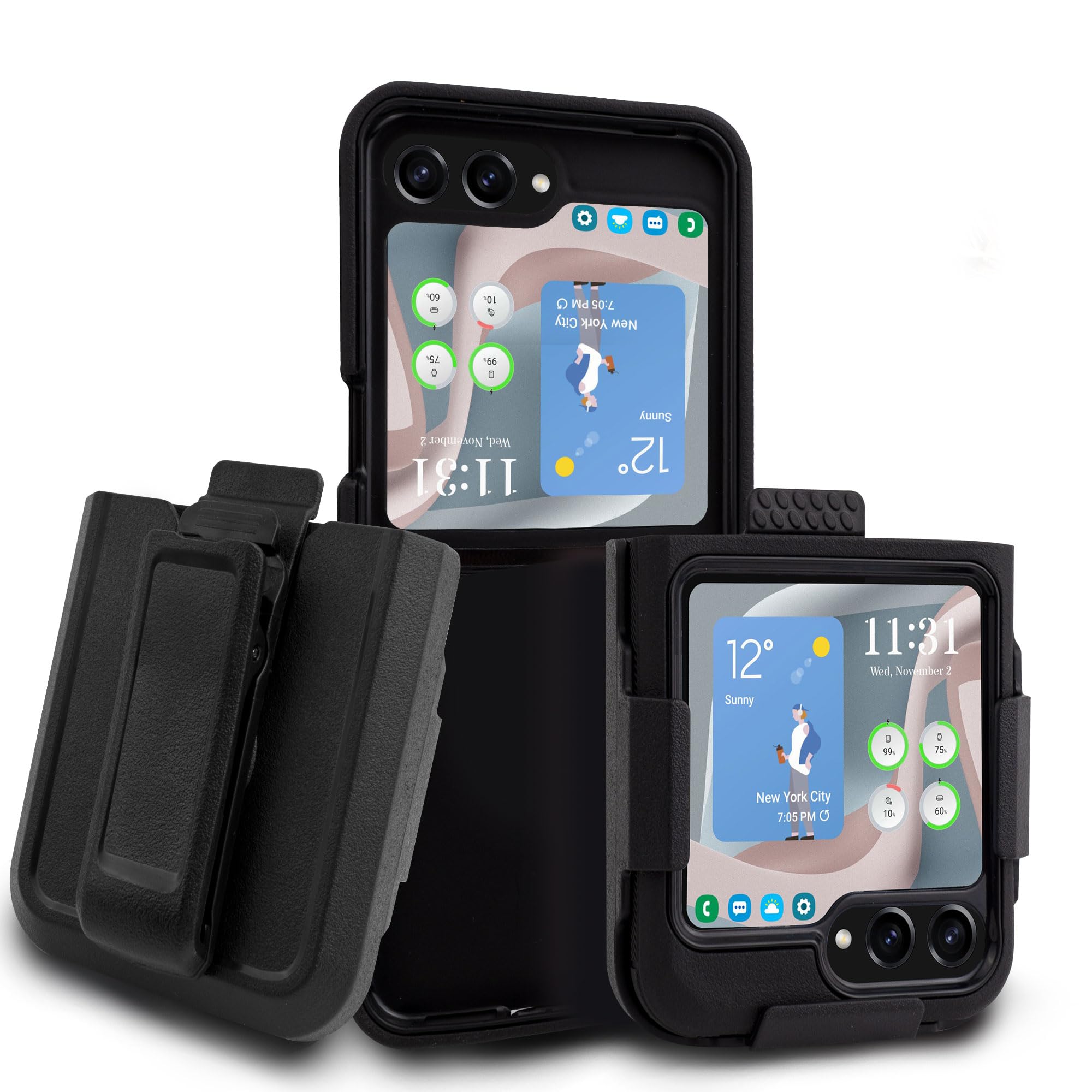 for Samsung Galaxy Z Flip 5 Case, Military Grade Shockproof Holster Phone Case with Belt-Clip for Z Flip 5 Case