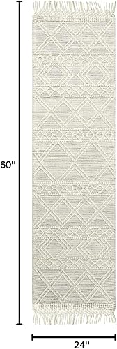 Miniatura 10 de Hauteloom Cameo Wool - Alfombra de pasillo de cocina, beige, gris, 2 pies 3 pulgadas x 7 pies 6 pulgadas