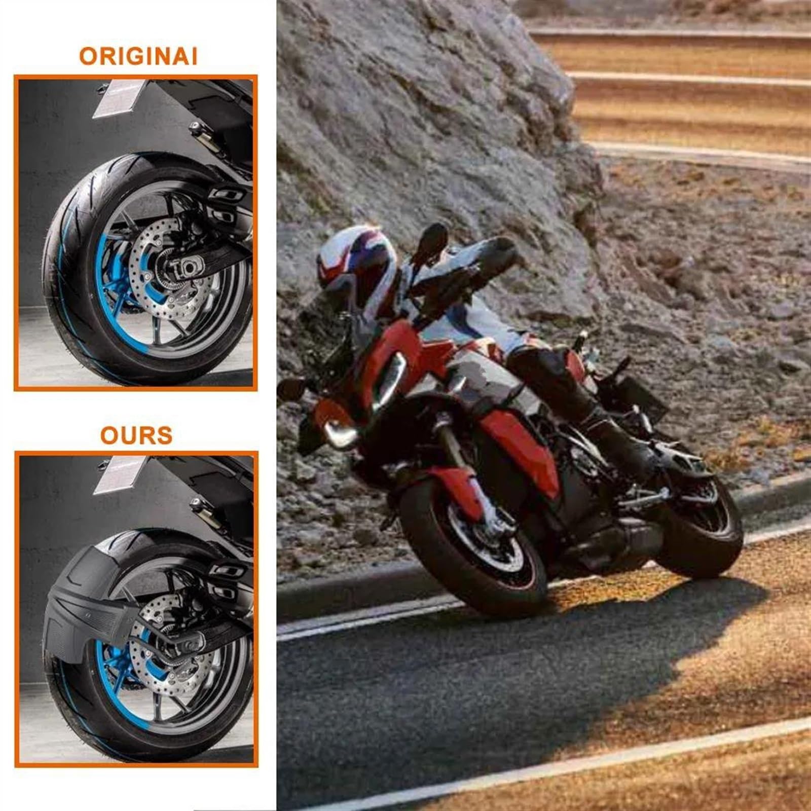 Front Fender / Mudflap For Harley Electra Glide & Street Glide 2014-2023 - 17 Inch Gloss Black Splash Guard