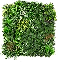 Vista 10 de ULAND Paneles de pared de plantas artificiales, 1 pieza de 40 x 40 pulgadas, decoración de fondo de pared de césped verde, hojas de hiedra