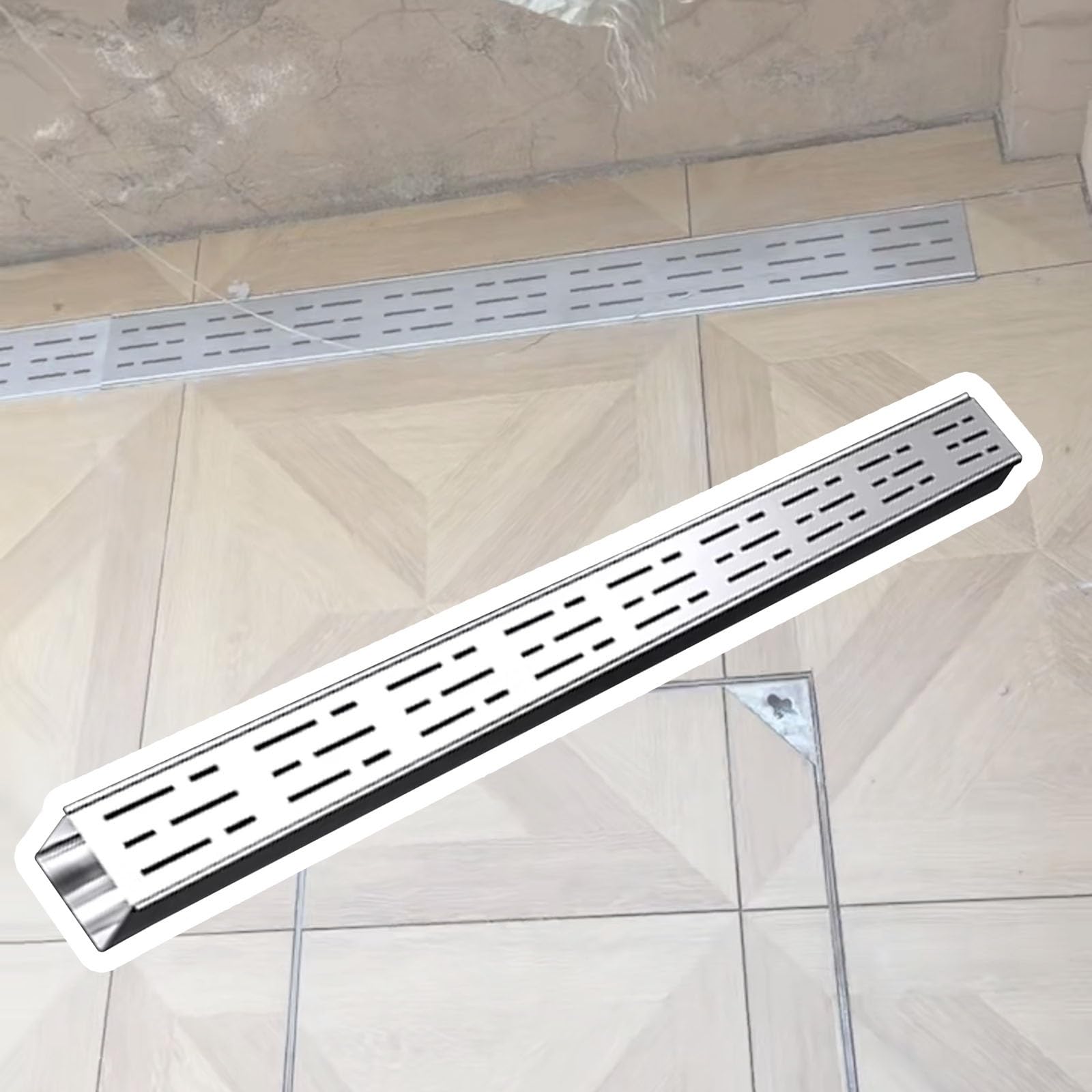 Genérico Kit de Drenaje para Patio Exterior - Drenaje francés de Zanja Delgada de 2", 2.8" y 4" de Ancho, canaleta para Entrada de vehículos, canaleta de Canal Poco Profundo con Conectores (Ancho 2 p