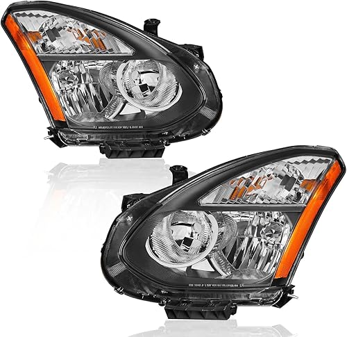 Conjunto de faros delanteros compatible con Nissan Rogue 2008-2013 2014-2015 Rogue Select, faros delanteros del lado del conductor y del pasajero,
