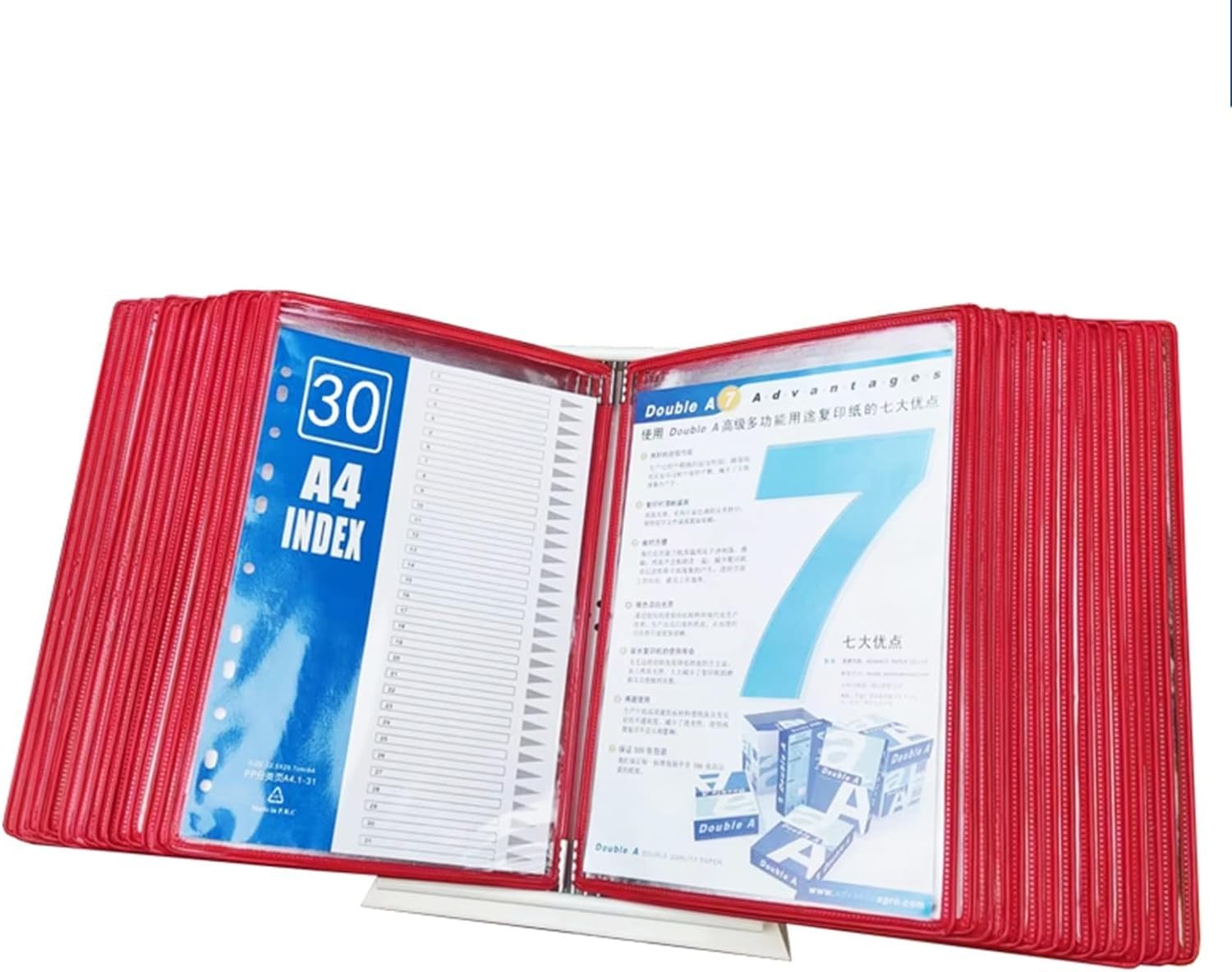 noxozoqm Desktop Reference And Display ，A4 Desk Document Holder Stand With 30 Easy-Load Letter-Size Pockets - Assorted Colors(Color:B)