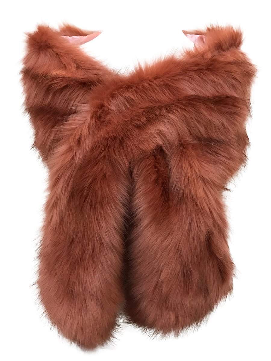 HotStyleZone New Ladies Winter Faux Fur Scarf Neck Warmer Wrap Extra Large Collar Shawl Stole (Peach)