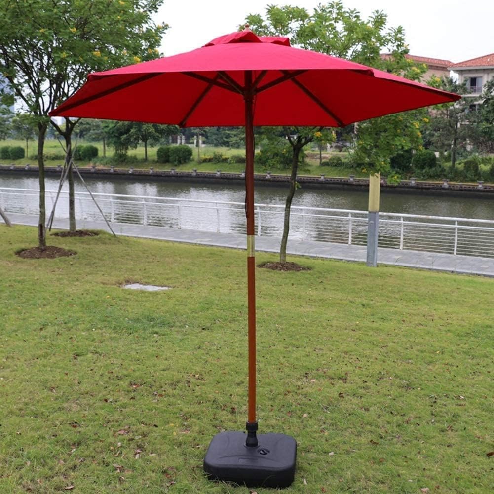 Umbrellas 7ft Patio Umbrella Outdoor Garden Table Umbrella, Yard Camping Pool Umbrella With Solid Wood Bracket (Color : Khaki) (Winred)