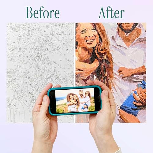 Dabble Paint by Numbers Kit Paint by Numbers for Adults Beginners with Canvas Frame, Painting Kit for Adults, Flowers Design