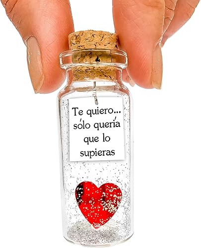 Kseniya Revta Mensaje romántico en una botella para regalar a tu novio o novia - Tarro de los deseos con una tarjeta para tu esposo o esposa (Te quiero… sólo quería que lo supieras, Gift Bottle)