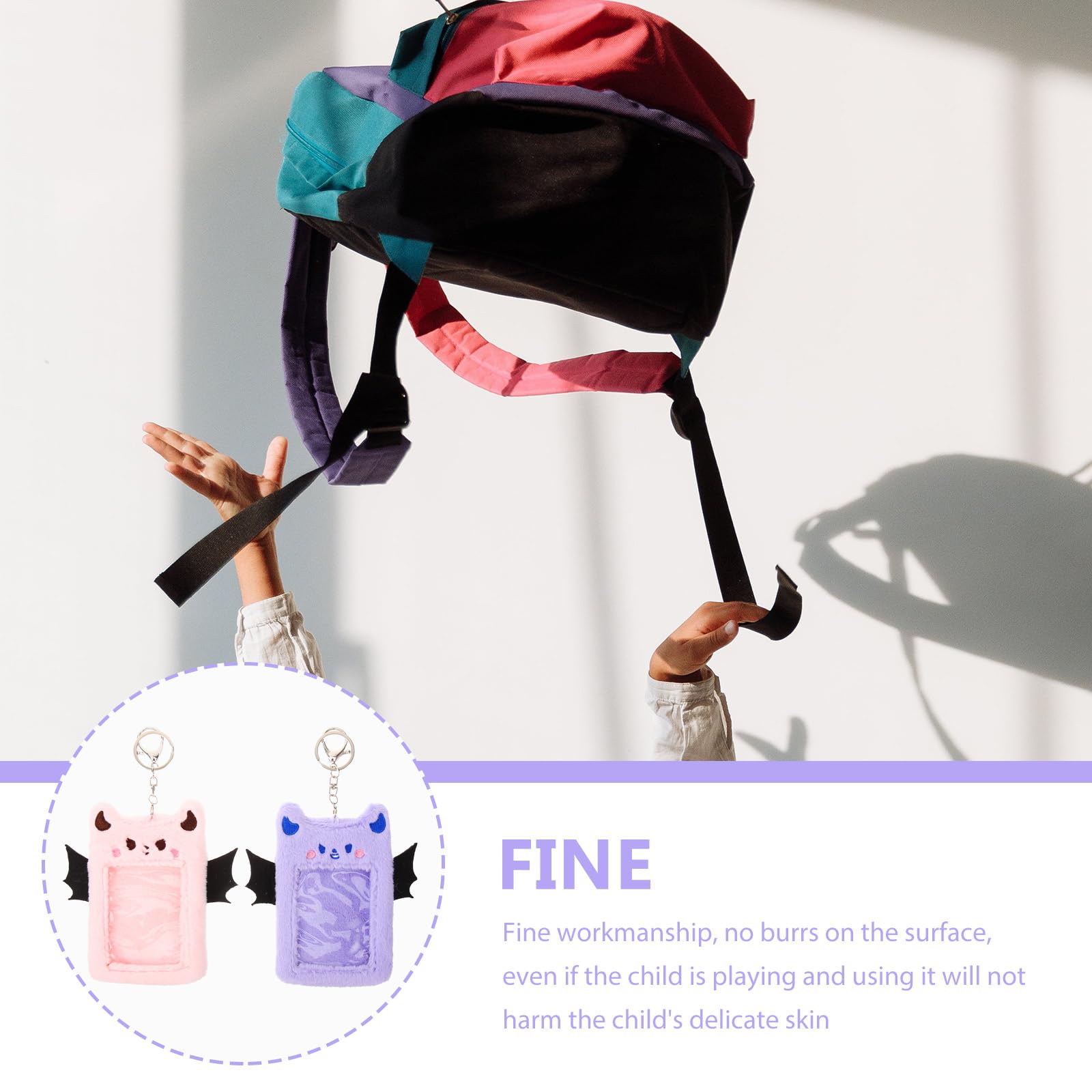 2 Stück Plüsch Fotokartenhalter Mit Schlüsselanhänger - Süße Kartenhülle Für Fotos & Sammelkarten