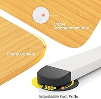 Vista 24 de GOFLAME Height Adjustable Electric Standing Desk, 44 x 24 Inches Sit to Stand Computer Workstation with Cable Management Hole, Ergonomic Stand up