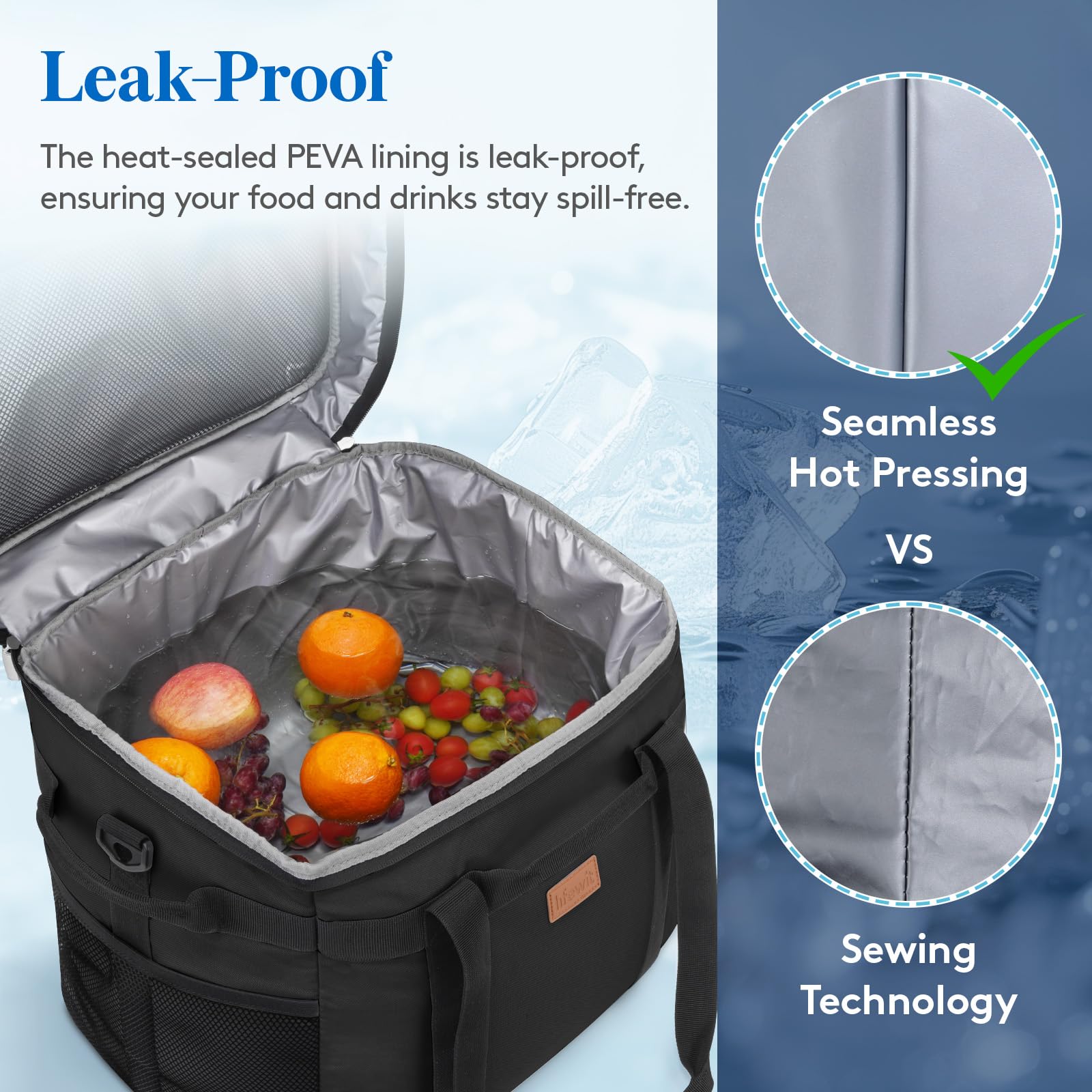 Lifewit 40L 60-Can Soft Cooler Bag with Hard Liner - Image 4