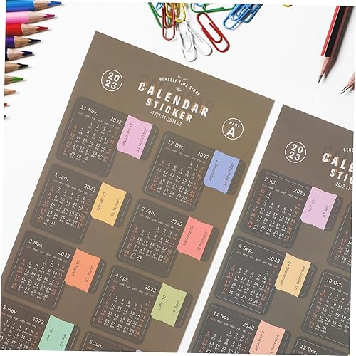 Miniatura 8 de NOLITOY 20 Sets Calendar Index Sticker Adhesive Indexes Label Monthly Stickers for Planners Planner Stickers 2023 Monthly Calendar Stickers Monthly