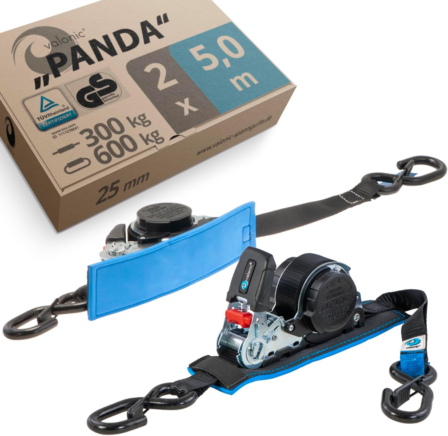 4 STK Automatik Spanngurte 25mm - Ratschengurte Mit Spitzhaken 1,8m Für Ladungssicherung