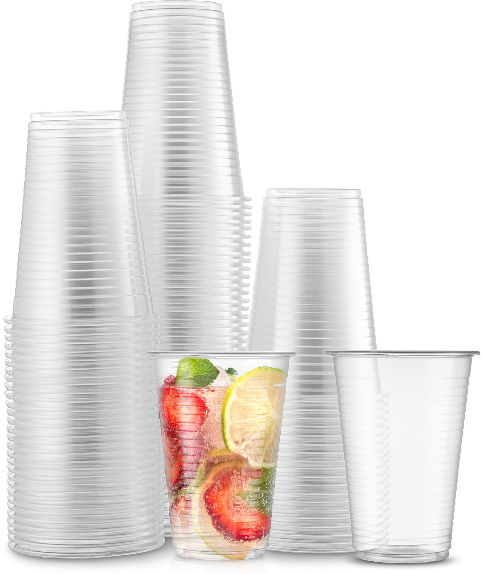 Buy 100 Count 7 oz Disposable Clear Plastic Drinking Cups, Stackable, Great For Home, Office