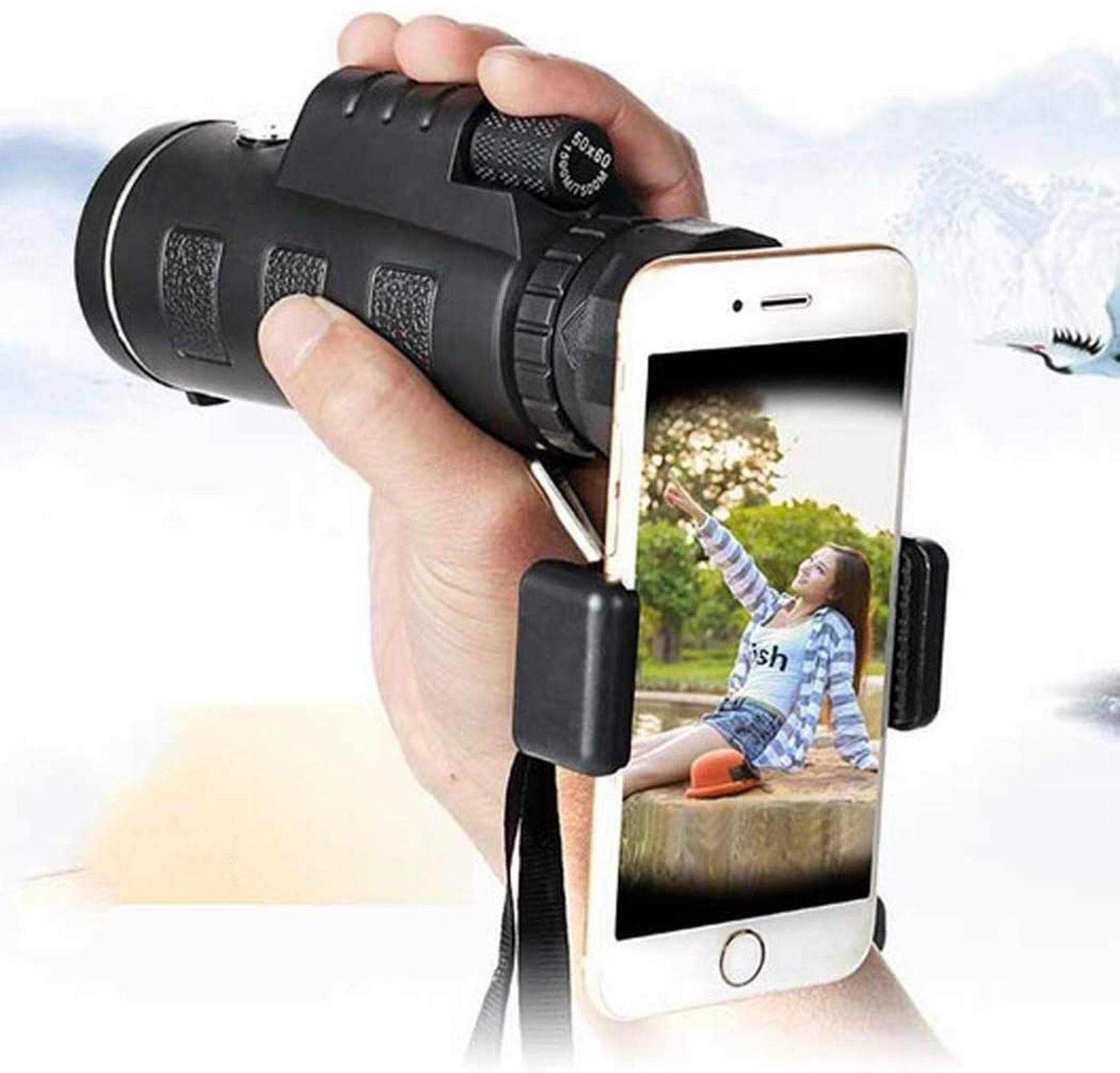 High Power HD Zoom Monoculars-BAK4 Prism FMC Optical Lens,Fully Multi Coated Optical Glass Lens, Waterproof,with Smartphone Holder & Tripod,