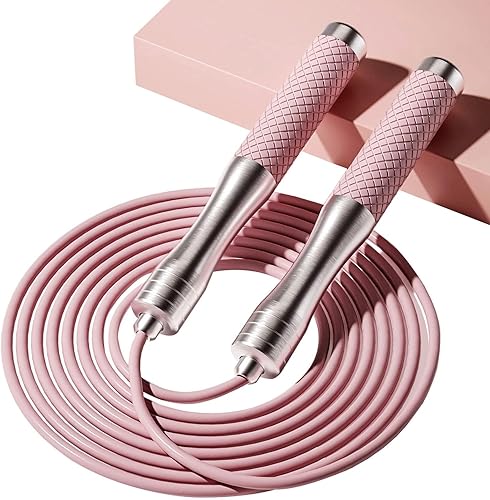 Miniatura 9 de Cuerda de Salto Rápida para Fitness - Cuerda de Saltar para Mujeres y Hombres con Longitud Ajustable y Mangos de Aleación y Silicona Adecuada para