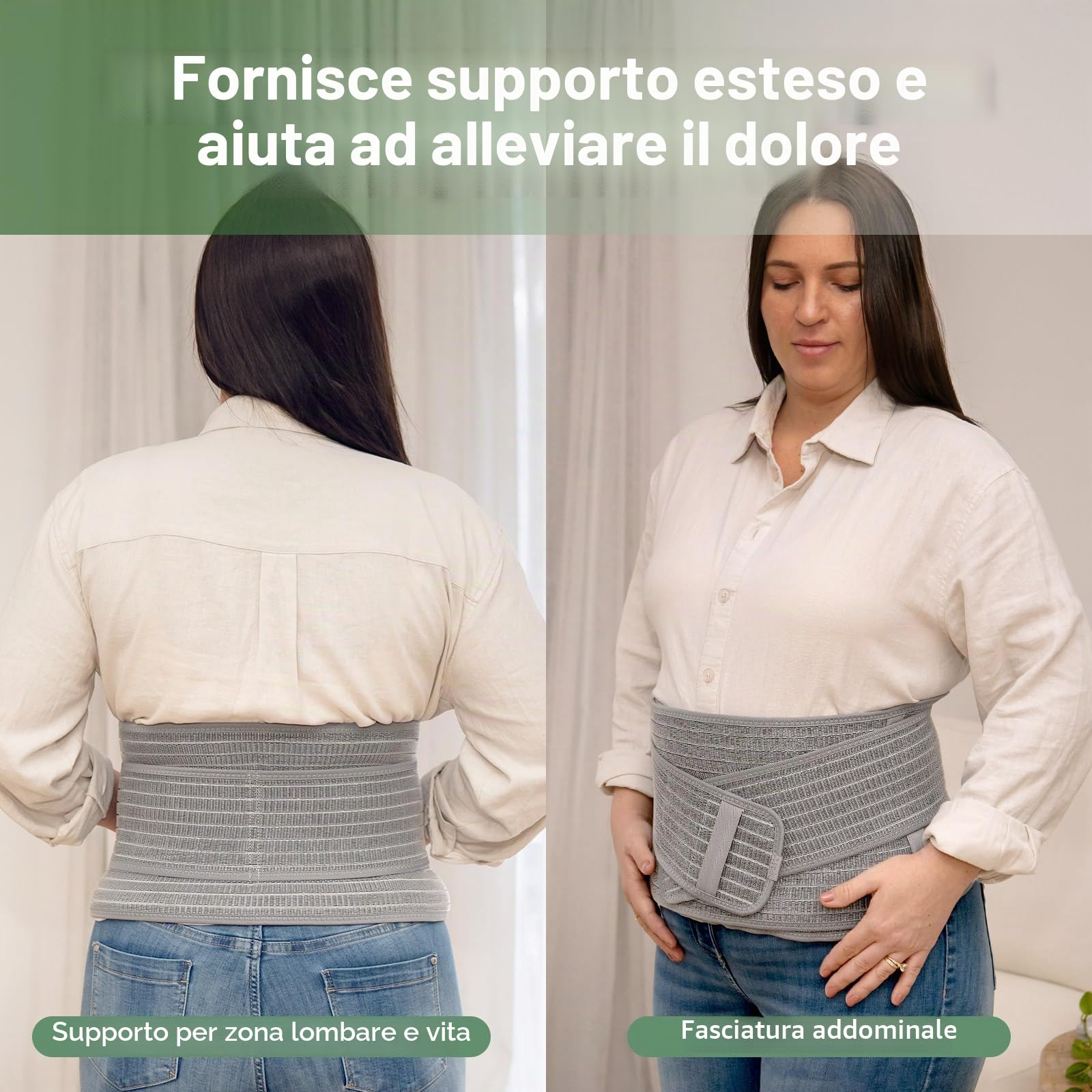 haakaa Cintura addominale post-parto, supporto lombare post-parto, indispensabile per il parto naturale e il recupero dopo il taglio cesareo, bendaggio addominale, per uso quotidiano, 21 cm x 115 cm