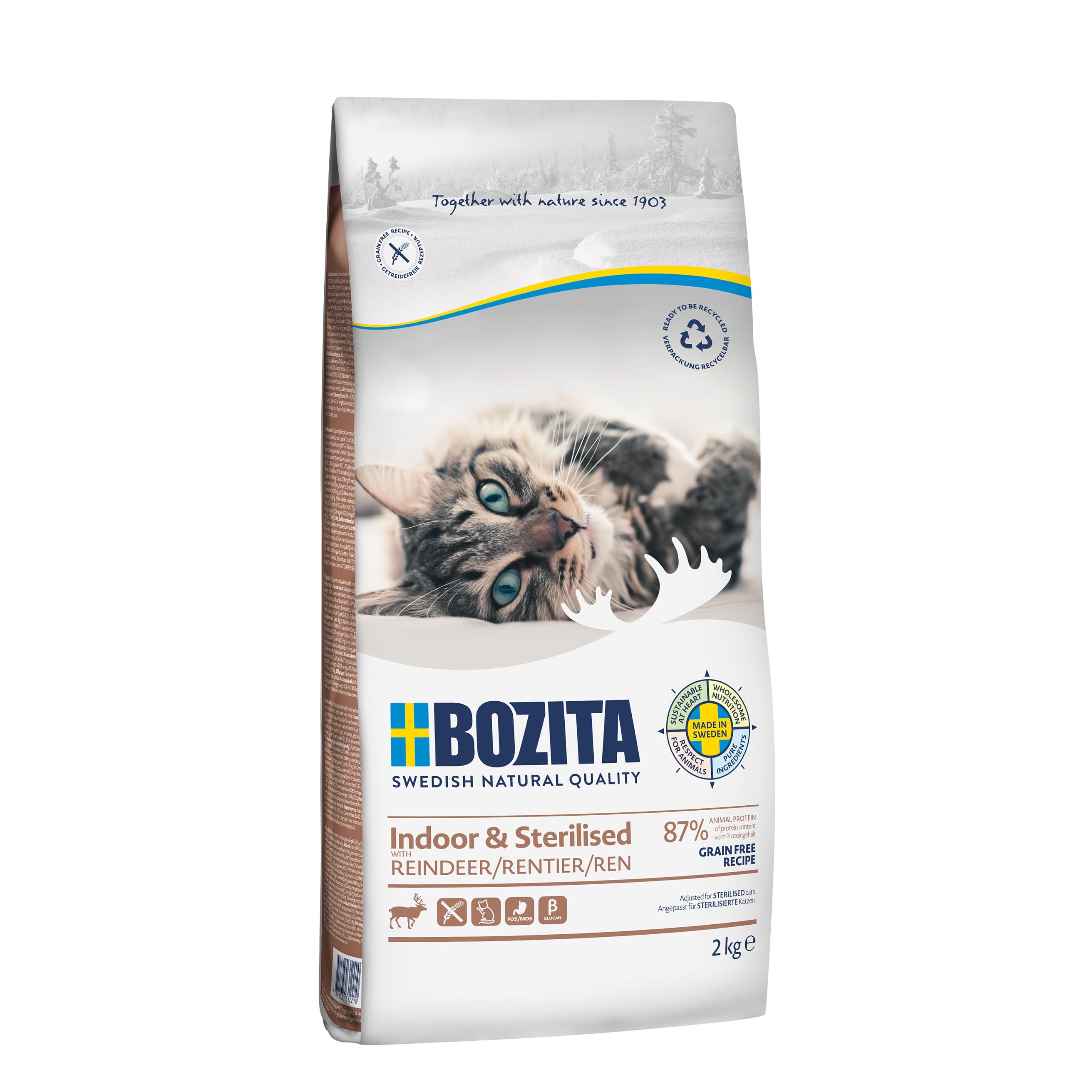 Bozita Indoor & Sterilised Grain free Reindeer 2kg